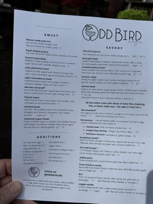 Menu photo 2 Odd Bird Cafe Corvallis, OR