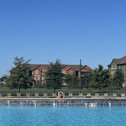 The Hub - Pool area at Hub Apartments -- clean, well maintained and nice place to relax.