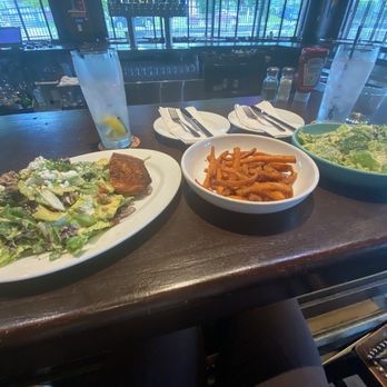 Rusty Bucket Restaurant and Tavern - Blackened Salmon Salad & sweet potato fries - American Near Me - Cincinnati, Ohio Rusty Bucket Restaurant and Tavern - Blackened Salmon Salad & sweet potato fries - American Near Me - Cincinnati, Ohio