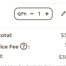 Receipt showing the bogus "service fee."