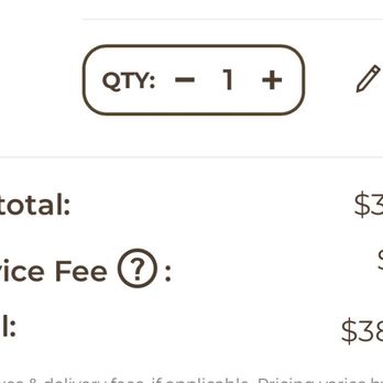 Nothing Bundt Cakes - Receipt showing the bogus "service fee." - Bakeries Near Me - Greenwood, Indiana