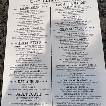 Defiance Ridge Vineyards - Lunch menu - Wineries Near Me - Defiance, Missouri