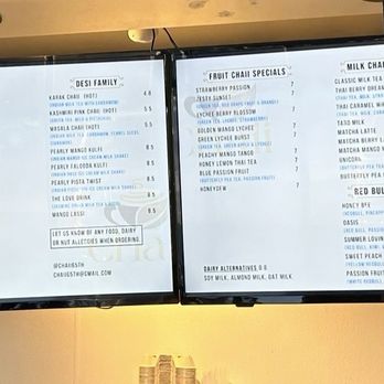 Chaii - Menu - Coffee & Tea Near Me - Sacramento, California