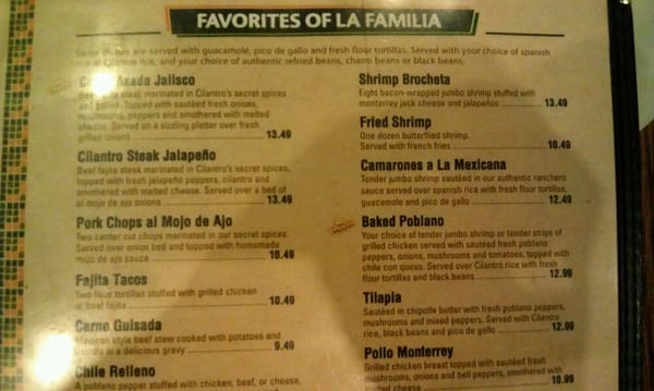 Menu photo 6 Cilantro's Mexican Grill Houston, TX