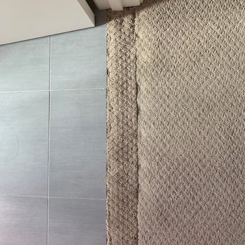 Moser Carpet Repairs - before 2: ugly patch + ramp - Carpeting Near Me