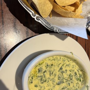 The Chop House - Spinach queso & chips...delicious but quite cheesy - Steakhouses Near Me - Murfreesboro, Tennessee