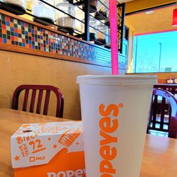Popeyes Louisiana Kitchen - Popeyes World Famous Louisiana Chicken and home made biscuits aways hits the spot!
