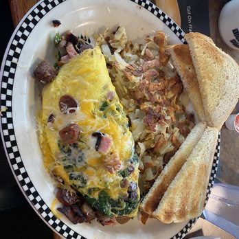 Black Bear Diner - Joe's Hobo Omelette, hash browns and sourdough toast. - Diners Near Me - Rancho Cucamonga, California Black Bear Diner - Joe's Hobo Omelette, hash browns and sourdough toast. - Diners Near Me - Rancho Cucamonga, California