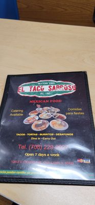 Menu photo 1 El Taco Sabroso #2 Oak Lawn, IL Menu photo 1 El Taco Sabroso #2 Oak Lawn, IL