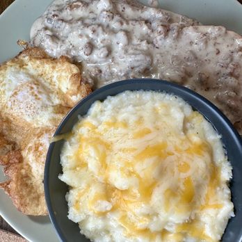 The Vick Koffee & Kocktail - Biscuits & gravy with eggs & cheese grits - Coffee & Tea Near Me - Roswell, Georgia The Vick Koffee & Kocktail - Biscuits & gravy with eggs & cheese grits - Coffee & Tea Near Me - Roswell, Georgia