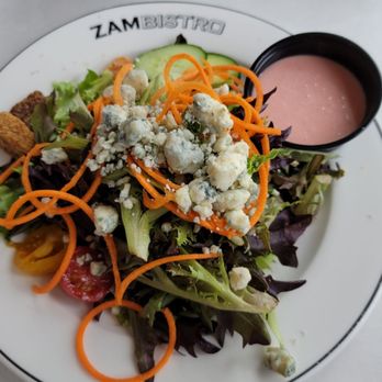 Zambistro Restaurant - Bistro Salad w/house dressing: Their house dressing is like a strawberry vinaigrette and is 100% recommended to get! - New American Near Me - Medina, New York Zambistro Restaurant - Bistro Salad w/house dressing: Their house dressing is like a strawberry vinaigrette and is 100% recommended to get! - New American Near Me - Medina, New York