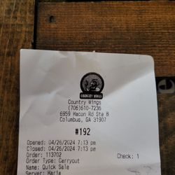Country Wings - This is just the name and address and come to find out they have the nerve to have 2 locations.