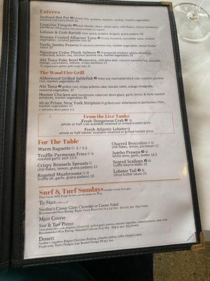 Menu photo 1 The Sandbar Seafood Restaurant Vancouver, BC Menu photo 1 The Sandbar Seafood Restaurant Vancouver, BC