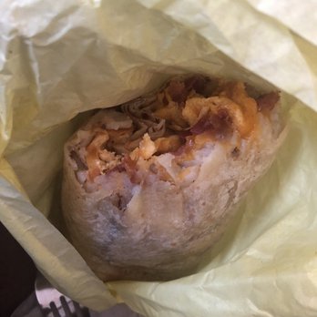 Lucky Boy - Bacon Breakfast Burrito(object in pic def looks smaller, LOL) - Burgers Near Me - Pasadena, California Lucky Boy - Bacon Breakfast Burrito(object in pic def looks smaller, LOL) - Burgers Near Me - Pasadena, California