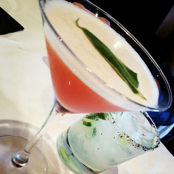 Bonefish Grill - Pomegranate and Sage Martini (front) Cucumber Margarita (rear) - Seafood Near Me - Gambrills, Maryland Bonefish Grill - Pomegranate and Sage Martini (front) Cucumber Margarita (rear) - Seafood Near Me - Gambrills, Maryland