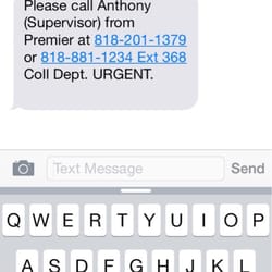 Premier Auto Credit - This is how pathetic this company is! They would go as far as to download a texting app to harass me to call them some more!