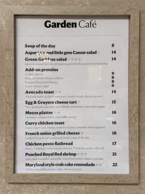 Menu photo 4 Garden Cafe Washington DC, DC