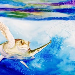 Dog Tired Studio and Gallery - In the flow- Watercolor by Sean P. Callahan