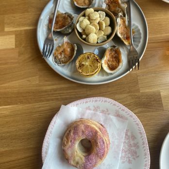 Opal - Fire roasted oysters and pastry for the day (cronut) - New American Near Me - Washington, DC, District of Columbia