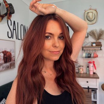 K-Lyn Salon - This is my oldest daughter who went from a dirty blonde to a redhead and she looks gorgeous! - Hair Extensions Near Me - Canyon Lake, California