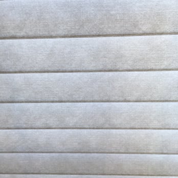 Catalog Blinds - Close up of the sheer silhouette blinds color when closed. Deck chair is the color. - Shades & Blinds Near Me - Brentwood, California