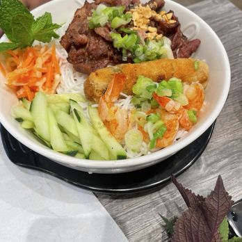 Saigon Eden - Vermicelli with pork, shrimp, and an egg roll - Vietnamese Near Me - Chino Hills, California