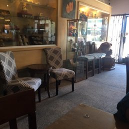 Interior of Pearl Tea House. These are some seating options, along with 3 high top tables.