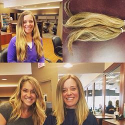 Zano Salon - Hannah helping me with my hair donation cut, I was super nervous but LOVE my new cut!  Thanks Hannah.