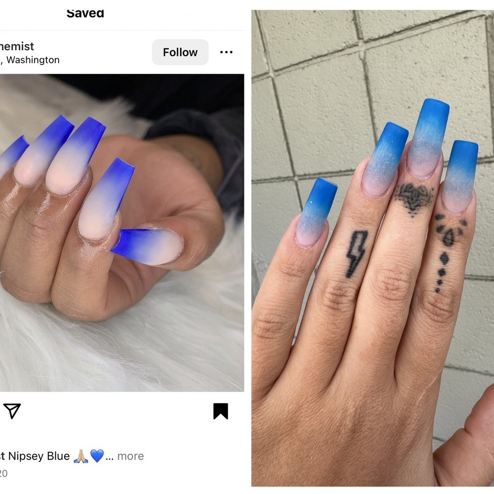Gradient Nail - What I asked for vs what I got. Really not sure why the glitter was added? Also my cuticles are scabbed and sore day after - Nail Salons Near Me - Honolulu, Hawaii Gradient Nail - What I asked for vs what I got. Really not sure why the glitter was added? Also my cuticles are scabbed and sore day after - Nail Salons Near Me - Honolulu, Hawaii