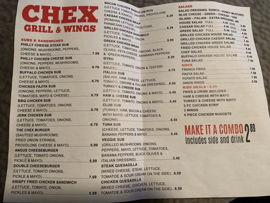 Menu photo 1 Chex Grill & Wings Charlotte, NC Menu photo 1 Chex Grill & Wings Charlotte, NC