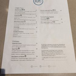 Loft106 - Menu March 2024