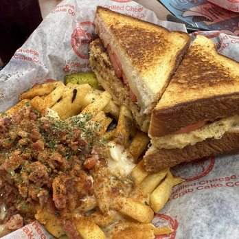 The Grilled Cheese & Crab Cake - Crab Melt Shore Fries - Sandwiches Near Me - Cocoa Beach, Florida The Grilled Cheese & Crab Cake - Crab Melt Shore Fries - Sandwiches Near Me - Cocoa Beach, Florida