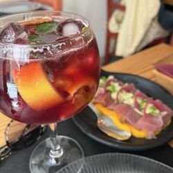 Alfama Cellar - Sangria red (tuna starter in back)