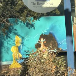 The Rehab Nook - Mural of dog w cat