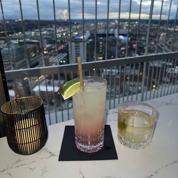 Smith Tower Observatory Bar - The special cocktail which was an Infused tequila with chamois and an old fashion with gin that was aged in whiskey barrels - Cocktail Bars Near Me - Seattle, Washington Smith Tower Observatory Bar - The special cocktail which was an Infused tequila with chamois and an old fashion with gin that was aged in whiskey barrels - Cocktail Bars Near Me - Seattle, Washington