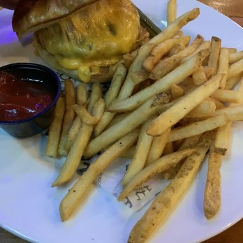Hooked Up Ale House & Raw Bar - Supposed to be the hooked up burger, no bacon no onions no nothing on it and it was burnt, tall skinny waiter didn't write anything down - Salad Near Me - Millville, Delaware Hooked Up Ale House & Raw Bar - Supposed to be the hooked up burger, no bacon no onions no nothing on it and it was burnt, tall skinny waiter didn't write anything down - Salad Near Me - Millville, Delaware