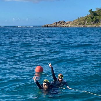 Red Hook Dive Center - Our two uncertified divers waiting for our instructor to start a dive - Free Diving Near Me - East End, Virgin Islands
