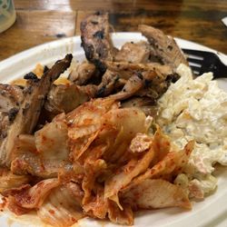 Roxy's Island Grill - Teriyaki Chicken Plate Lunch with no rice, Macaroni Salad and 4.5 oz. Side of Kimchi