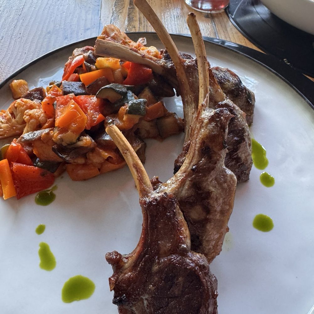 Melodia Restaurant - Lamb Chops with Ratatouille - Modern European Near Me - Los Angeles, California Melodia Restaurant - Lamb Chops with Ratatouille - Modern European Near Me - Los Angeles, California
