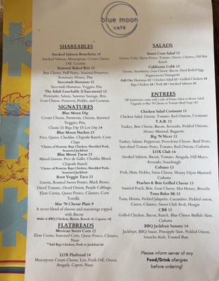 Menu photo 2 Blue Moon Cafe Fayetteville, NC