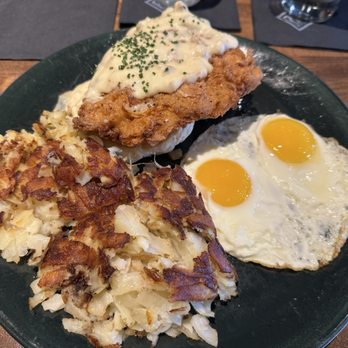 Reunion Kitchen + Drink - Rosemary's Chicken & Biscuits with gravy & eggs - New American Near Me - Corona, California Reunion Kitchen + Drink - Rosemary's Chicken & Biscuits with gravy & eggs - New American Near Me - Corona, California