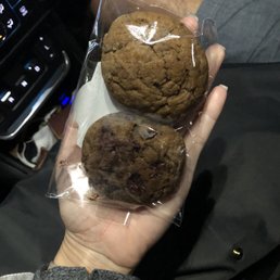 Raspberry chocolate chip cookie and lavender cookie