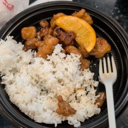 Pei Wei Asian Diner - Orange Chicken and white rice