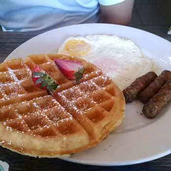 Killian Cafe & Grill - Belgian waffle slam.  The waffle is so good!! - Breakfast & Brunch Near Me - Miami, Florida
