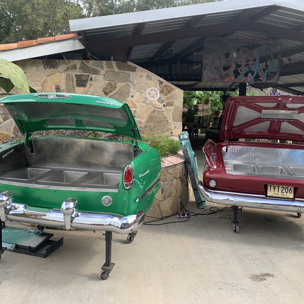 Bediko's - Buffet food servers built from car pieces. All built by Bediko. - Bed & Breakfast Near Me - Round Top, Texas Bediko's - Buffet food servers built from car pieces. All built by Bediko. - Bed & Breakfast Near Me - Round Top, Texas