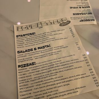 Love Letters Pizza - Menu - Italian Near Me - San Diego, California Love Letters Pizza - Menu - Italian Near Me - San Diego, California