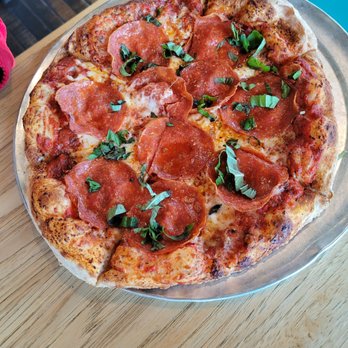 Pinthouse Pizza - Pepperoni and Basil pizza - Pizza Near Me - Austin, Texas