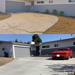 Before and After of our driveway (retaining wall also done by them) Before and After of our driveway (retaining wall also done by them)