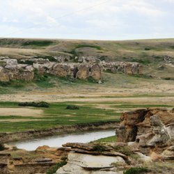 Writing-on-Stone Provincial Park - The Milk River near the RCMP Station.
