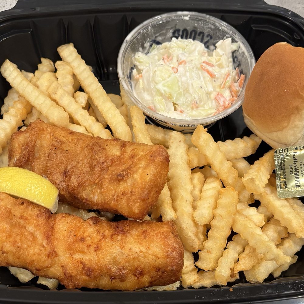 Two-Piece North Atlantic Cod Dinner with Coleslaw, Fries & Dinner Roll Two-Piece North Atlantic Cod Dinner with Coleslaw, Fries & Dinner Roll